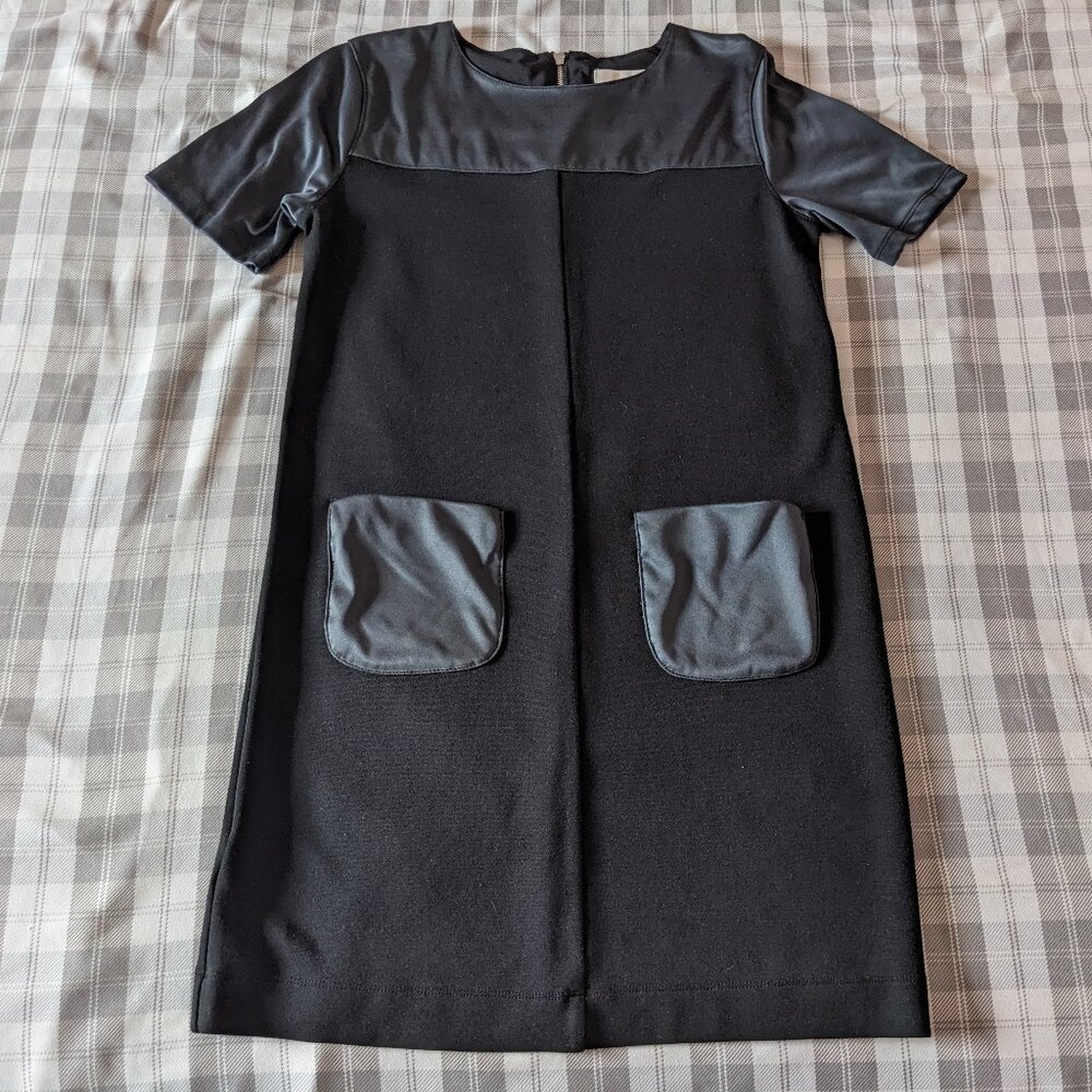 Loft Paneled Shift Dress with Pockets (Black Size XXSP)